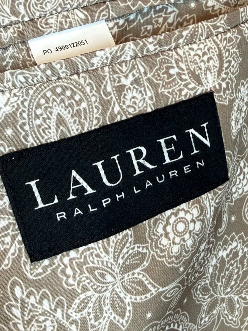 Lauren Ralph Lauren Linen Sport Coat Blazer Sage Green 50R Paisley Lined